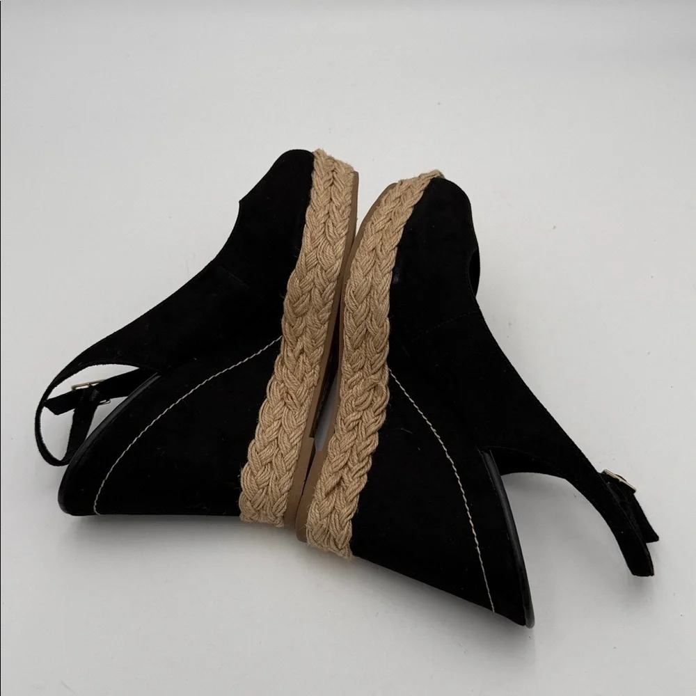 Brash Black Tan Wedge espadrilles Sandals women 12 casual vacation beach Y2K